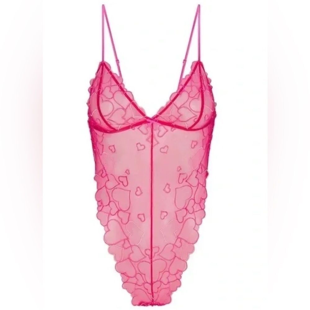 SKIMS Embroidered Tulle Teddy Off White XS NWT IN PACKAGE